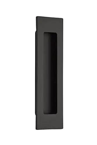 Modern Rectangular Flush Pull Handle In Flat Black Finish One And Three Quarters Inches Wide By Six Inches Long Sleek Minimalist Cabinet And Drawer Pull For Contemporary Kitchens And Bathrooms Durable Hardware With Hidden Mounting