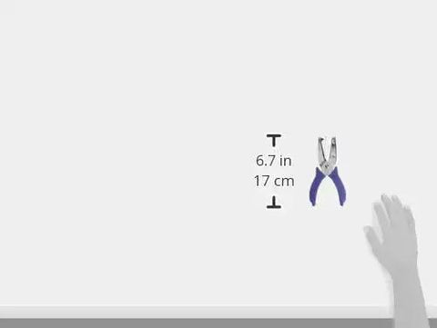 2-Inch Reach Hole Punch For Home Crafts, 1/8-Inch Round Punch, ergonomic soft-grip handles, chrome and purple finish, high-capacity receptacle
