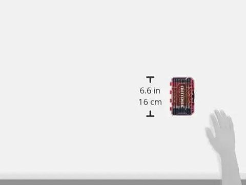 Scale comparison of the Titanium Nitride Coated 21 Piece Drill Bit And Screwdriver Set For Wood Metal And Plastic With One Quarter Inch Hex Shanks