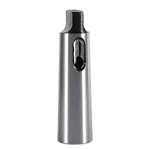 MT2 to MT3 Morse taper reducing drill sleeve, steel, silver finish for lathe or milling machines