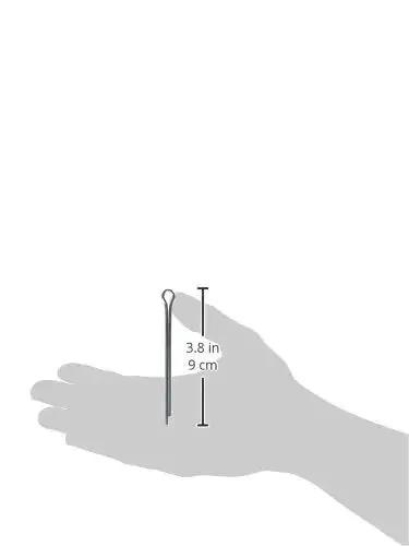3/16 X 3 Inch Cotter Pin Extended Prong Zinc Finish 100 Pack shown with hand for scale, highlighting bulbous head and length.