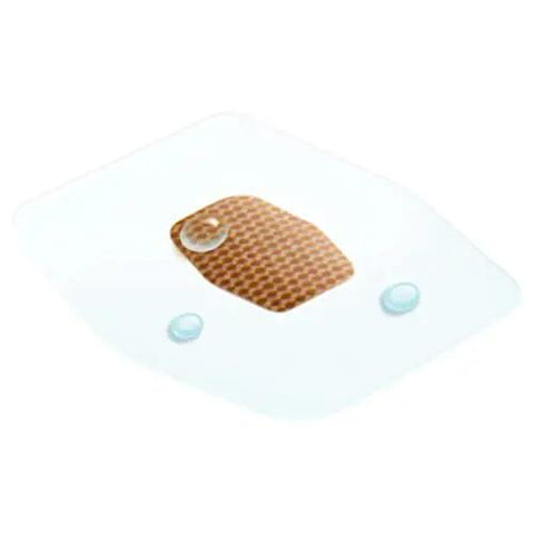 Waterproof Clear Bandage with 360 Degree Seal and water droplets, highlighting protection from water, dirt, and germs.