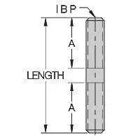 Diagram of Clamping Stud 1/2-13 Thread 4 Inch Long for T Slot Nut or Fixture Plate, showing dimensions and thread positions.