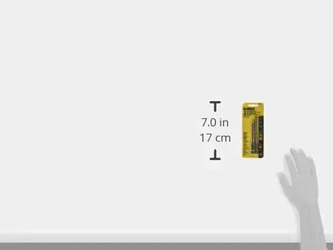 Person showing package size of Heavy Duty Rotary Masonry Drill Bit Set For Concrete And Brick 3 Piece Titanium Coated Bits With DW2571