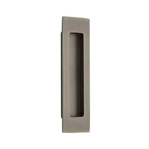 Emtek Modern Rectangular Flush Pull Satin Brass Door Hardware 1-3/4 Inch by 4 Inch Concealed Mount for Interior Doors