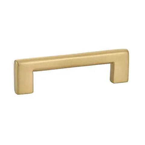 Emtek Trail Pull Center to Center 6 Inches Satin Brass US4 86164US4 cabinet hardware, front view