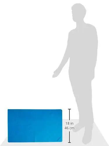 Absorber XL Synthetic Drying Chamois Cloth For Cars And Trucks 29x18 In Blue next to person silhouette for size comparison