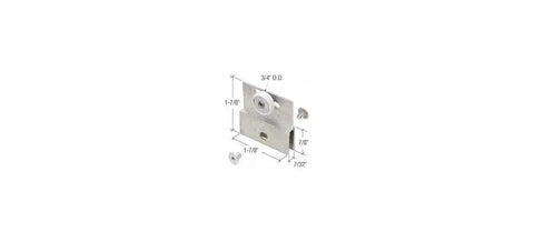 3/4 Inch Flat Edge Nylon Ball Bearing Roller Assembly For Frameless Sliding Shower Doors Chrome Finish with measurements