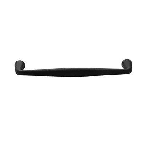 10 Pack Matte Black Cabinet Handles With 5 Inch Hole Center Solid Zinc Alloy Drawer Pulls, front view of single handle