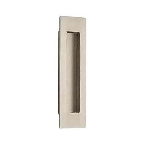 Emtek Modern Rectangular Flush Pull Satin Brass Door Hardware 1-3/4 Inch by 4 Inch Concealed Mount for Interior Doors
