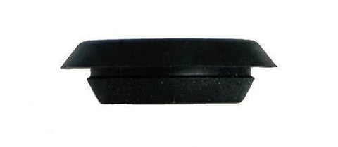 Side view of a black plastic hole plug from the Fifty Piece Flush Mount Plastic Hole Plug Set For Auto Body And Sheet Metal.