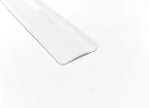 Close-up of White Vinyl 7/8 Insertion Trim Screw Cover For RV Camper Travel Trailer 35 ft, showcasing flexible material.