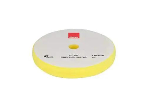 Yellow BR150M fine foam pad for Big Foot Rotary Polisher LH19E Standard Kit, used for safe paint correction and finishing.