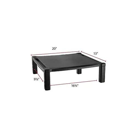 Extra Wide Monitor And Laptop Stand With Height Adjustable From 3 To 6.5 Inches, 20 By 13.25 Inch Platform, Sturdy Black Desk Accessory