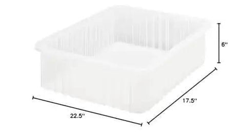 Dividable Grid Heavy Duty Part Organizer Bins Three Pack With Adjustable Dividers And Optional Clear Covers, Rugged Storage, 22.5x17.5x6 in