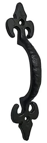 Antique Cast Iron Cabinet Pull 6.1 Inches Matte Black for Vintage Wooden Doors and Furniture