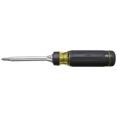 Ratcheting Multi-Bit Screwdriver 15-In-1 with Phillips Slotted Square Torx and Combo Bits Plus One Quarter Inch Nut Driver side view