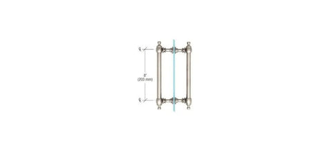 Polished Nickel 8 Inch Center-To-Center Colonial Style Back-To-Back Pull Handle With Brass Hardware Ergonomic Contoured Design
