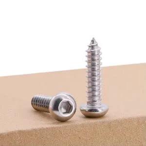 All Purpose Button Head Socket Cap Screws Set M5 X 45mm 304 Stainless Steel 18/8 With 3mm Hex Drive Self Tapping Point Full Thread 40 Pieces