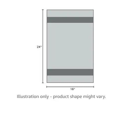 Diagram of 16x24 inch dimensions for Blue Industrial Cloth Rags for Auto Mechanics and Janitorial Work, Heavy Duty, Low Lint.