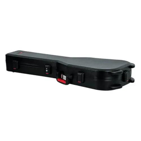 Side view of Molded Flight Case For SG Style Double Cutaway Guitars With ATA Roto-Molded Polyethylene Shell TSA Approved Locking Latch