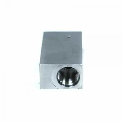 Front view of 011102-1 60K Bleed Down Catcher Body For Waterjet Flow Intensifier Pump used on water jet cutting machines, metal component.