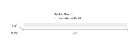 Dimensions of backer board included with Soft Close Single Barn Door Hardware Kit In Matte Black For 36 Inch Doors, 72 inch length.