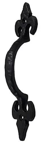Antique Cast Iron Cabinet Pulls 6.1 Inches Matte Black Two Pack Includes Matching Screws For Vintage Wooden Doors