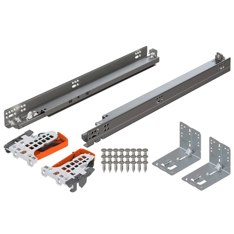 Blum Tandem Plus BLUMOTION Concealed Undermount Drawer Runner Kit (6 Pack), 21-Inch, Full Extension, Soft-Close, Steel