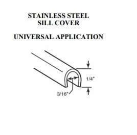 Diagram of Stainless Steel Sliding Door Track Cover Replacement For Patio And Glass Doors One Quarter Inch By Six Foot Snap On Track Repair.