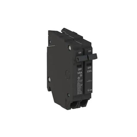 Tandem Circuit Breaker THQLT1515 15A 1P Dual One-Slot Single Unit 120/240V 10 kAIC HACR SWD Space-Saving design
