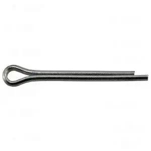 Steel Cotter Pins 1/8 X 1-1/4 Inch Zinc Plated 100 Pack For Auto, Farm And Home Repairs, shown in close-up on white background.