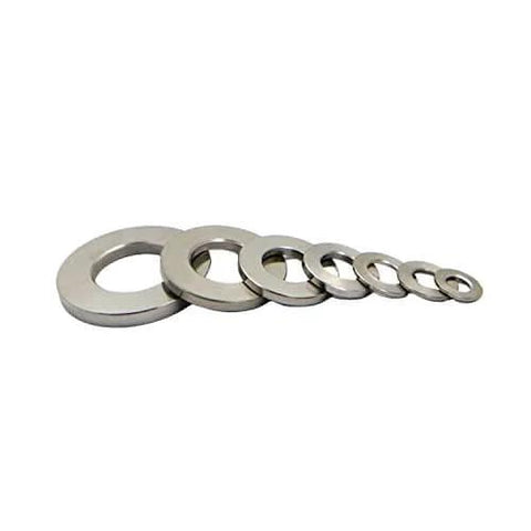 Set of DIN125 M10 Titanium Flat Washer 6Al4V GR5 Aerospace Grade Titanium Silver Sealing Ring For Screws Bolts Nuts in various sizes.