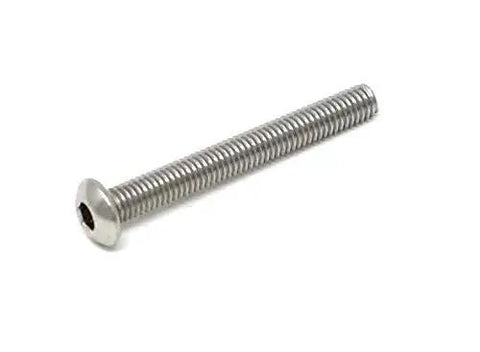 Close-up of a single piece from 100 Pcs M3 X 25mm Stainless Steel 304 Hex Socket Button Head Cap Screws Go To Kit With 0.5mm Thread Pitch