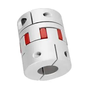 Aviation Aluminum Shaft Coupling with 12.7 to 19mm Bore, 35mm Diameter, 50mm Length, Plum Shaped Top, Wire Clamp, for Heavy Duty Power Transmission.