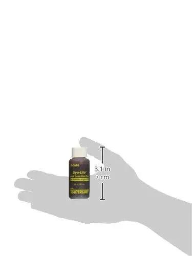 Gasoline Engine Oil Dye For Leak Detection, 1 Oz Bottle, 6 Pack, size comparison in hand, easy to use and mix formula