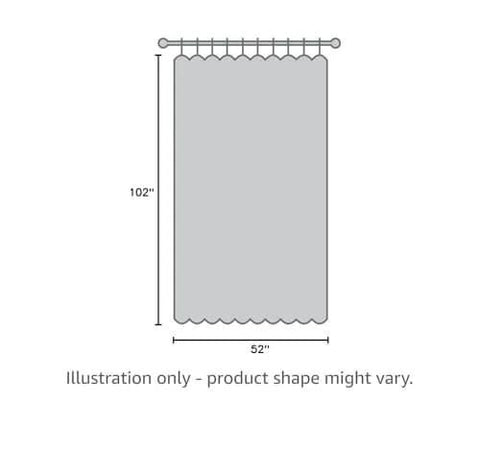 Diagram of 102 Inch Track Curtain Set With Ceiling Mount, Two Panels, Beige Blackout Drapes for Living Room or Office