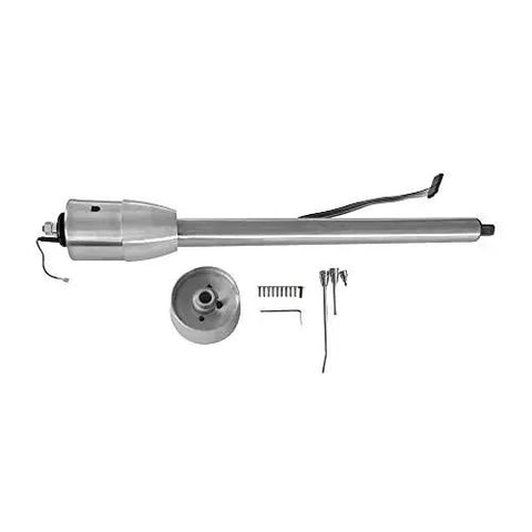 Image of a 32 Inch Stainless Steel Tilt Steering Column With 9 Hole Wheel Adapter No Key, showing column and components.