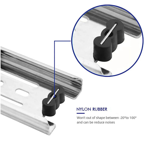 Close-up of nylon rubber padding in 10 Pairs of 22 Inch Hardware 3-Section Full Extension Ball Bearing Side Mount Drawer Slides,100 LB Capacity Drawer Slide.