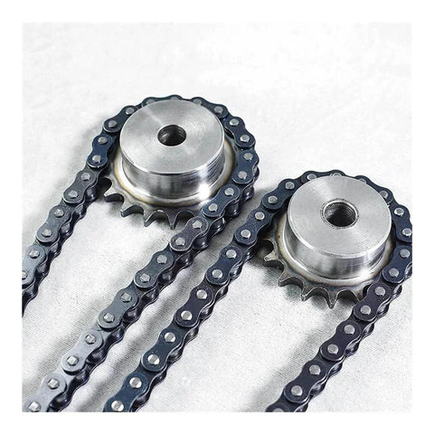 Close-up of 06B Industrial Motor Roller Conveyor Transmission Chain Sprocket Gear 22 Teeth Sprocket Carbon Steel