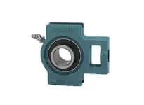 35mm Wide Set Screw Take-Up Unit UCT207, Single Pillow Block Housing with Sealed Ball Bearing for Shaft Support, front view