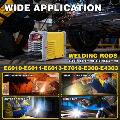 Portable 225Amp Stick Welder With 110V Inverter IGBT Tech Digital Display And Synergic Control for DIY projects