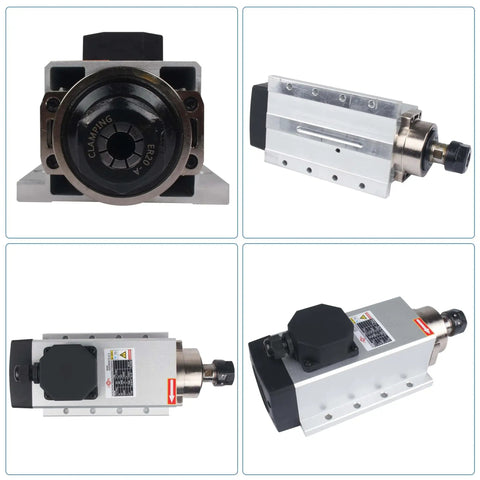 Beefy 2.2KW Air Cooled Spindle Motor 220V ER20 With Nut And Collet Included, multi-angle views, CNC router part
