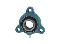 Front view of BTM204-12 3-Bolt Flange 3/4 in (19.05 mm) Sealed Ball Bearing, Narrow Inner Ring, Set Screw Locking, Malleable Iron Housing