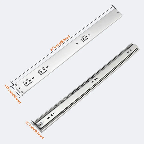 10 Pairs 22 Inch Rear And Side Mount Drawer Slides With Rear Mounting Brackets Heavy Duty Ball Bearing Soft Close