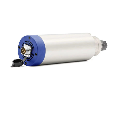 2.2KW Air Cooled Spindle Motor for Engraving and Milling with ER20 Collet, 80mm housing and ceramic bearings, side view.