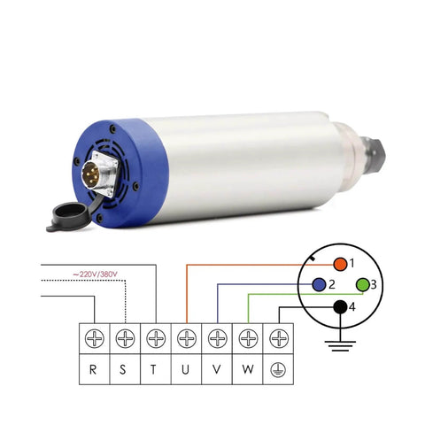 Beefy 2.2kW Air Cooled ER20 Spindle With Four Bearings 220V 24000 RPM 80mm Aluminum Mount Bracket Ceramic Ball Bearings
