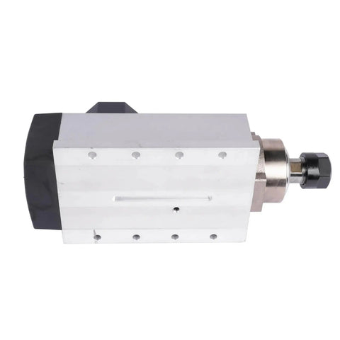 2 Point 2KW Air Cooled Square CNC Spindle Motor 220V 24000RPM ER20 Beefed Up Pro Grade Collet High Speed Spindle Side View