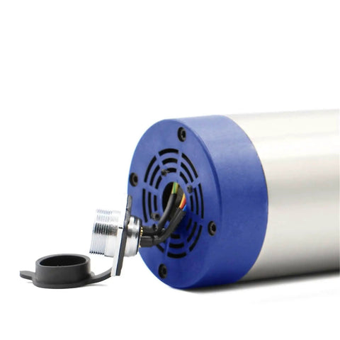 Close-up of 2.2KW ER20 Air Cooled Spindle Motor With 80mm Housing Four Ceramic Bearings 400Hz CNC Spindle for Engraving