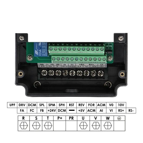 Wiring terminals for 2.2kW ER25 Air Cooled Spindle With Ceramic Ball Bearings, inverter ready CNC setup diagram